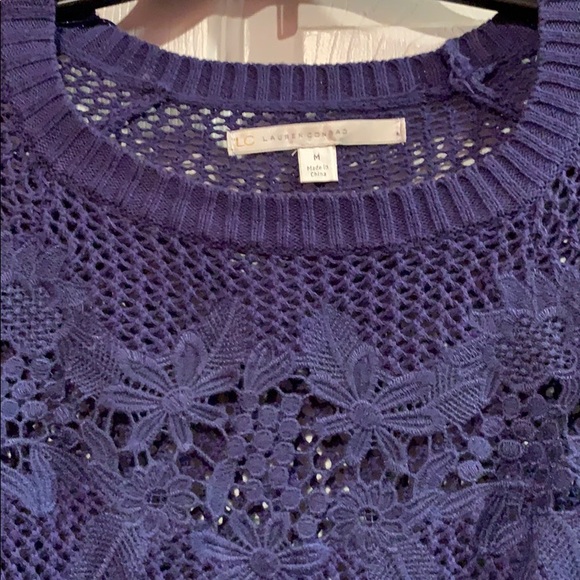 Dark Blue Floral Sweater - Picture 2 of 4